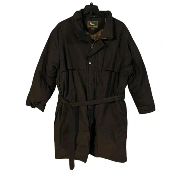 Field And Stream Men’s  Flannel Lined Down Jacket Coat Size 2X Bigs Belted - Picture 1 of 8